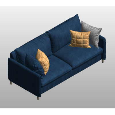 Blue velvet sofa