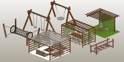 Timber Pergola & Playground Ensemble