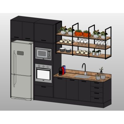 Kitchen cabinets with open shelves