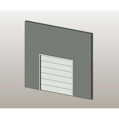 Aluminum garage door with 5 modern panels