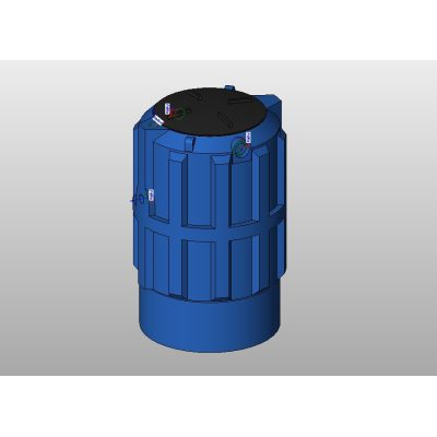 Biodigester tank 500 L with detailed lid
