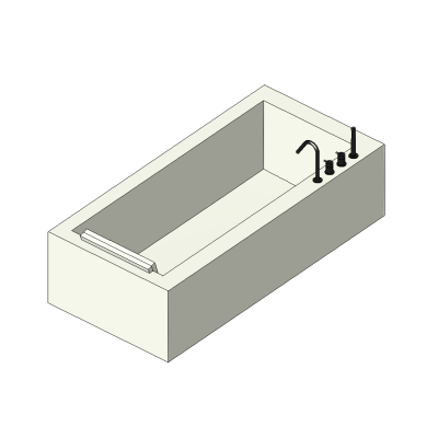 Rectangular Bathtub with Shelving