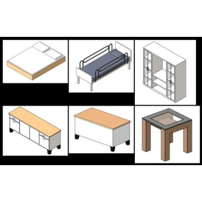 Modern Office Furniture Set for Revit