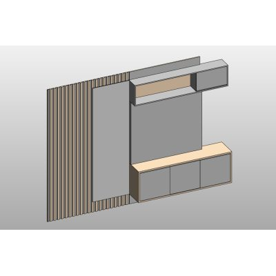 TV Unit with Slatted Panel