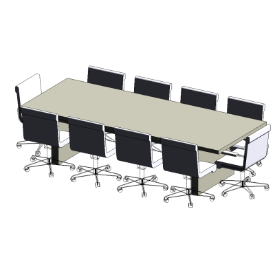 Conference table with modern chairs