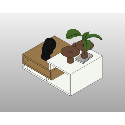 Modern Decorative Shelf with Plants