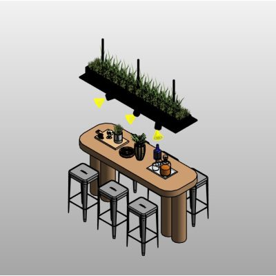 Dining Table Set 5 Bar table set with modern planter