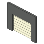 Sectional garage door with modern panels
