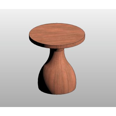 Organic wooden table with modern base
