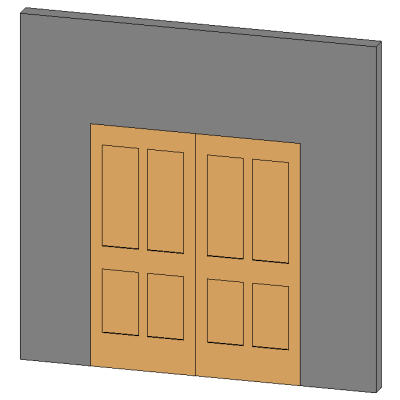 Double panel door with detailed wood panels