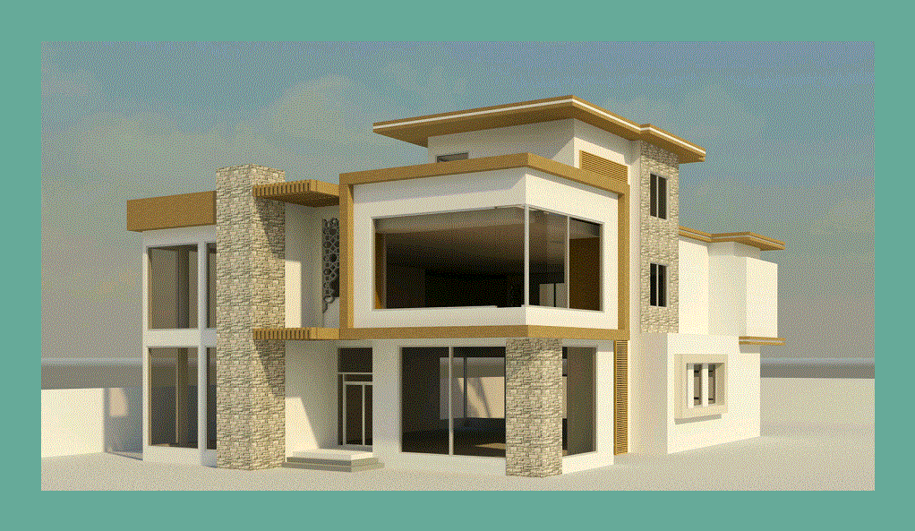 3d modern villa