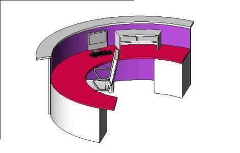 3d circular middle desk