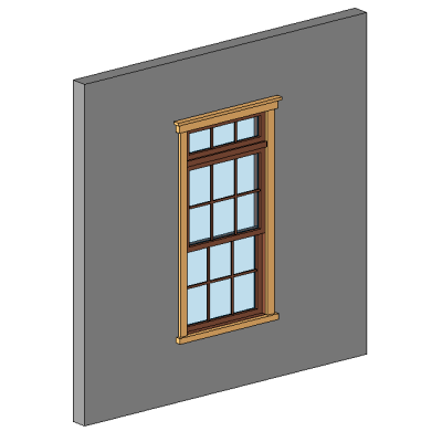 Double Hung w Transom - Grid - 5 Piece Trim 6511