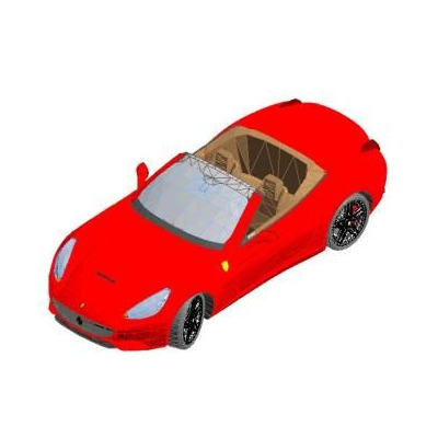 3d ferrari convertible car