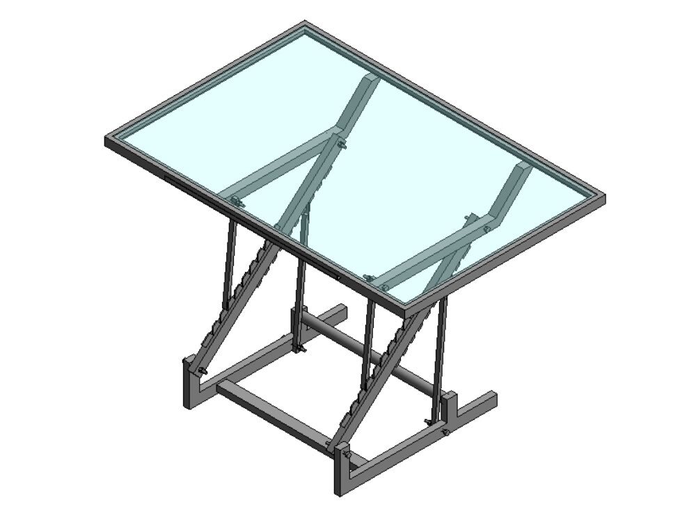 Architectural glass drawing table