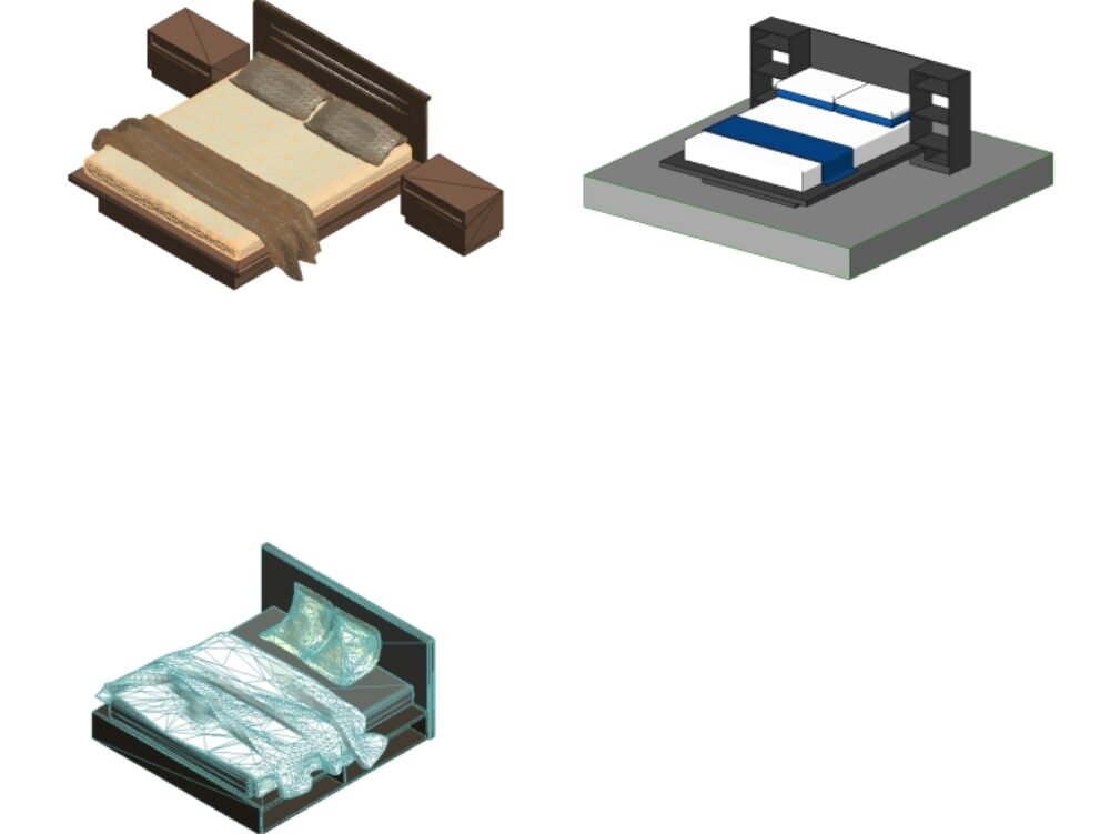 Furniture for beds- room for revit