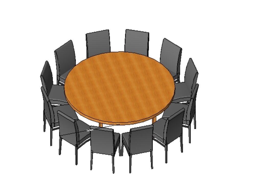 Round table with revit chairs