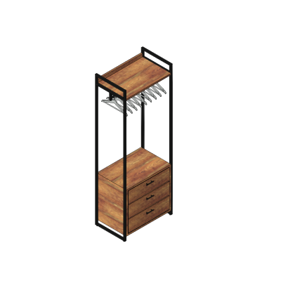 Open Wardrobe with Drawers