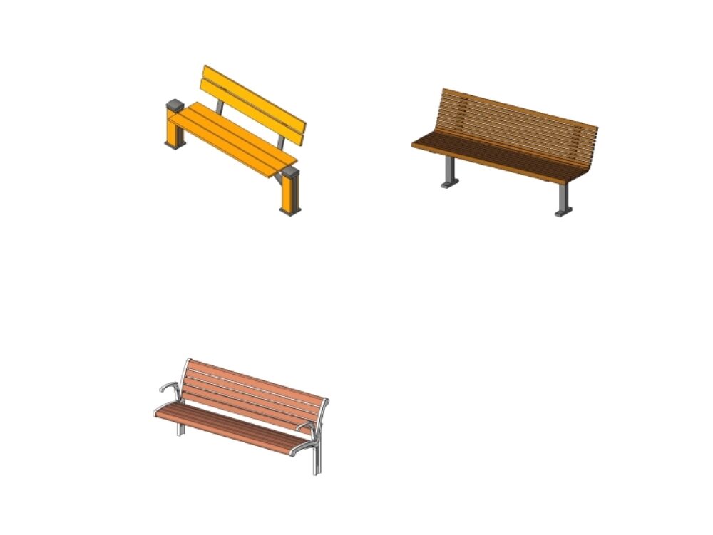 Benches for revit - street furniture