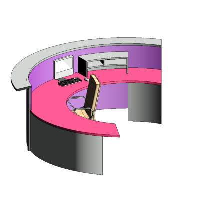 Circular Reception Counter Desk