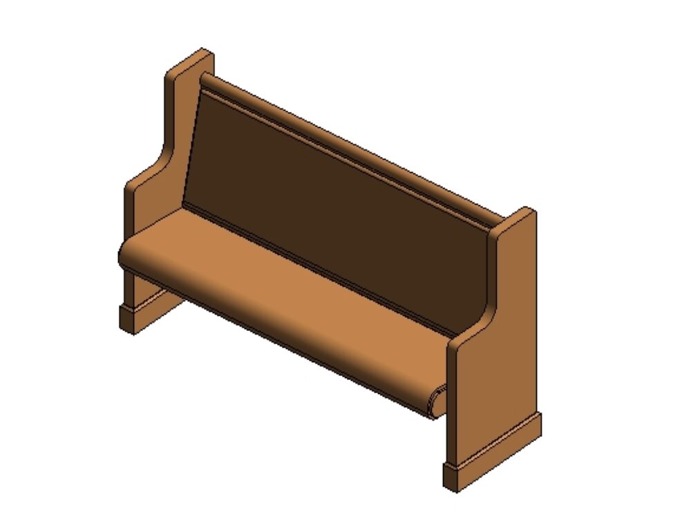 Long wooden chair for churches
