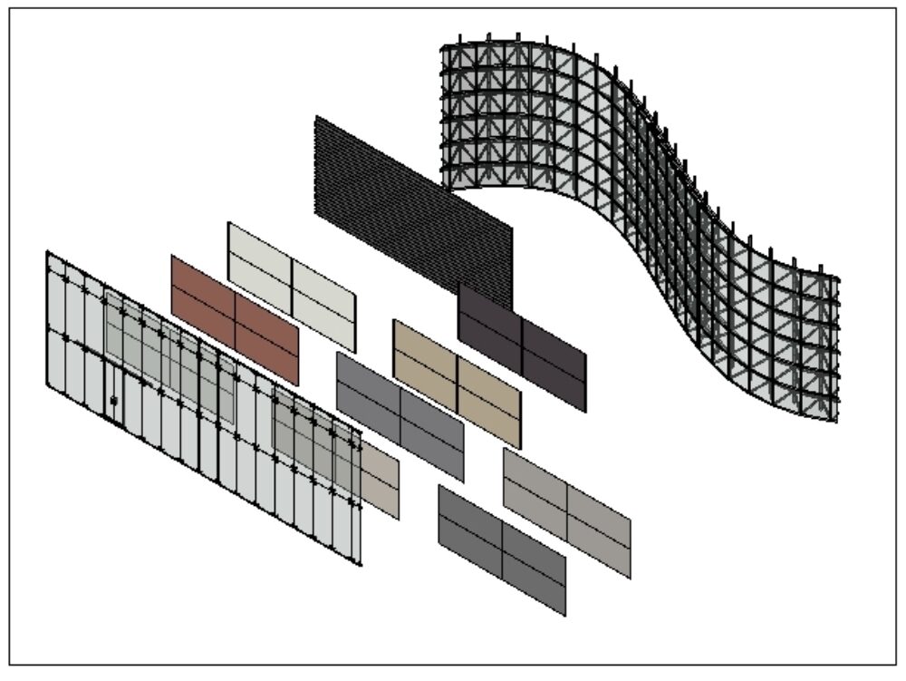 Family of curtain walls in revit