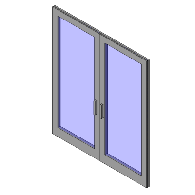 Full-Glazed Double Door with Parametric Frame