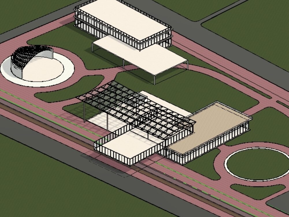Skate park and site concept in revit