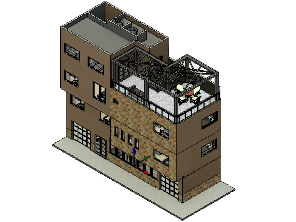 Revit model duplex house with roof garden