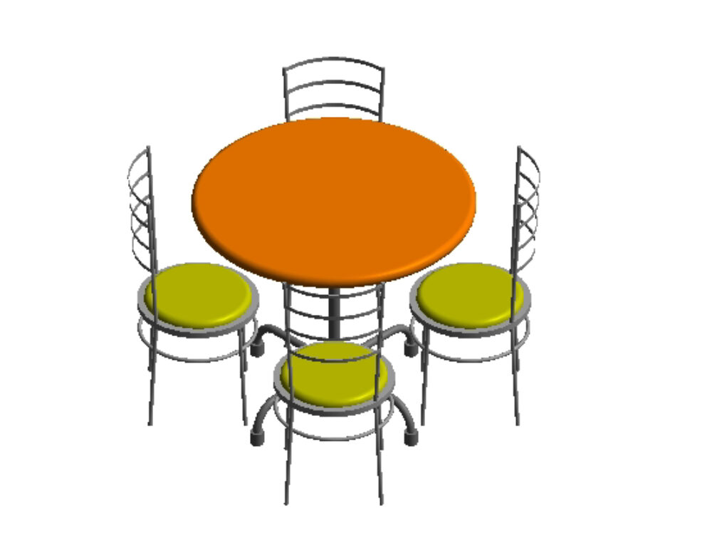 Round dining table for 4 people.