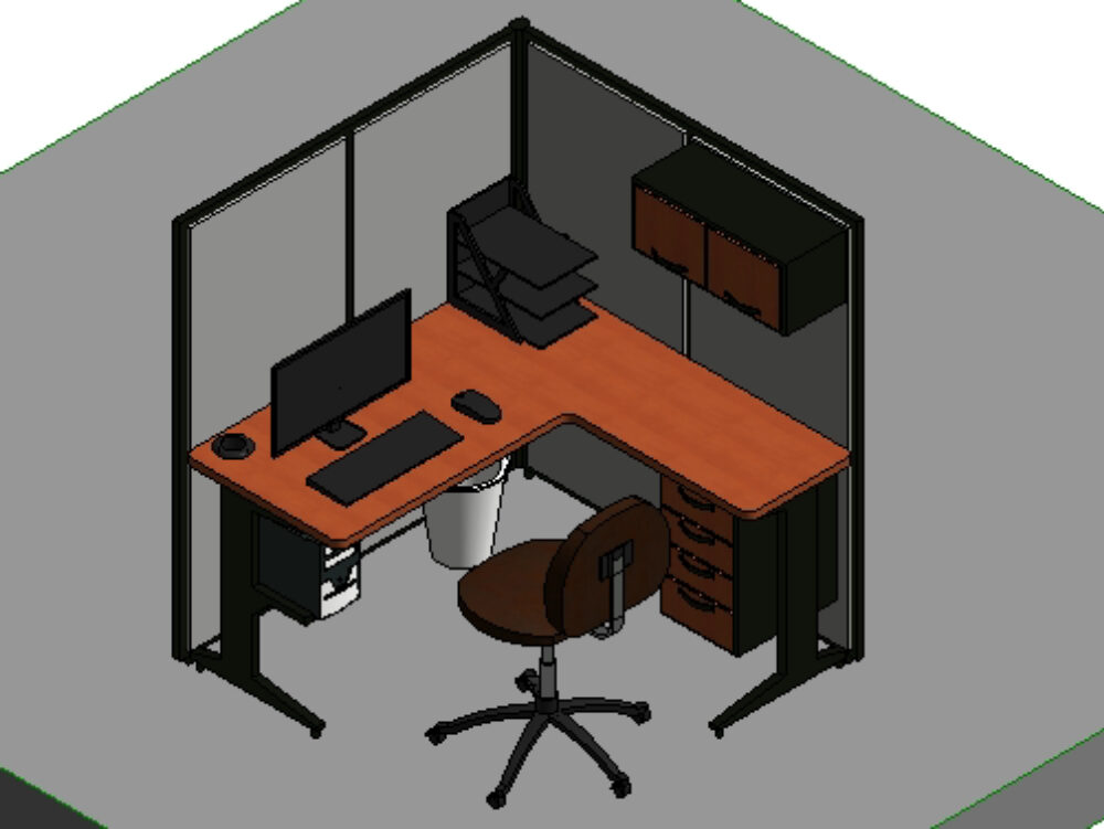 Individual office desk module.
