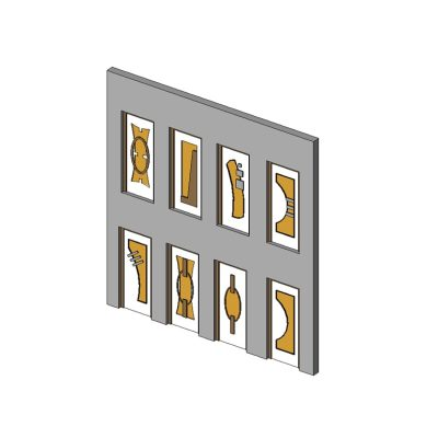 Entry door with detailed arched glass 25 Door set with 6 customizable styles