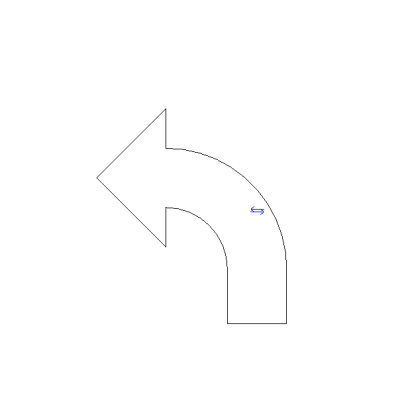 Fleche de direction - Courbee