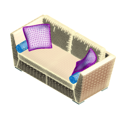 Modern Sofa with Decorative Pillows