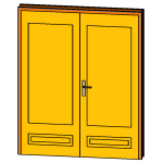 Double glass door modern yellow