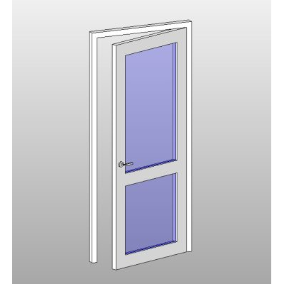 Cased Opening 25 Glass panel door with modern frame