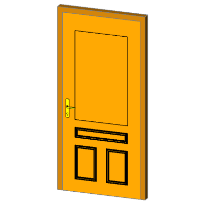 Entrance door with sleek modern handle