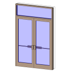 Double Aluminum Door with Transom