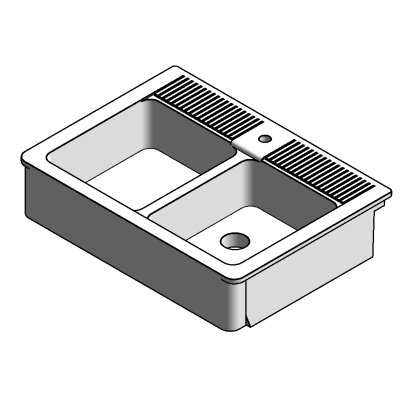 Double sink with modern draining board