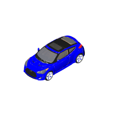 Blue Compact Car