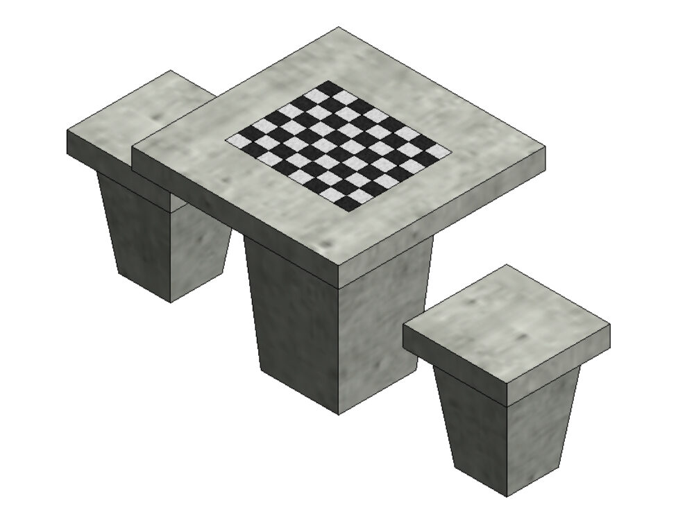 Chess table 2 people- concrete