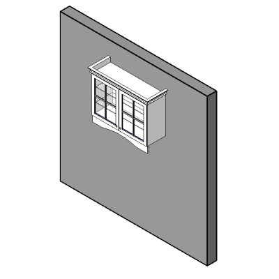 Upper cabinet double door with Glass