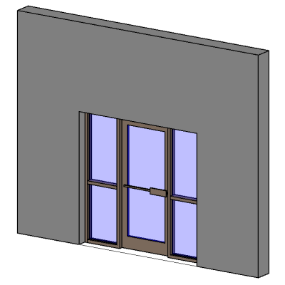 Single Exterior Alumunium Door with Two Sidelites 5297