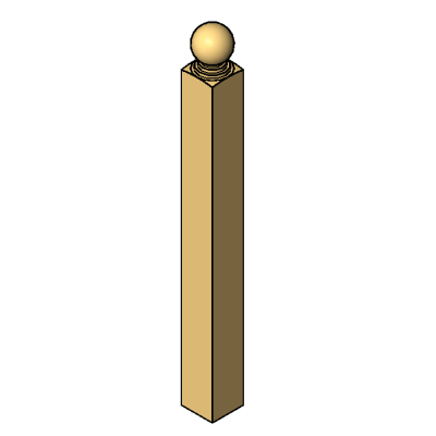 Poteau carre avec boule