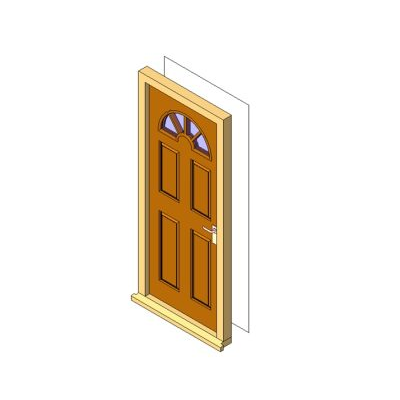 Entry door with detailed fanlight