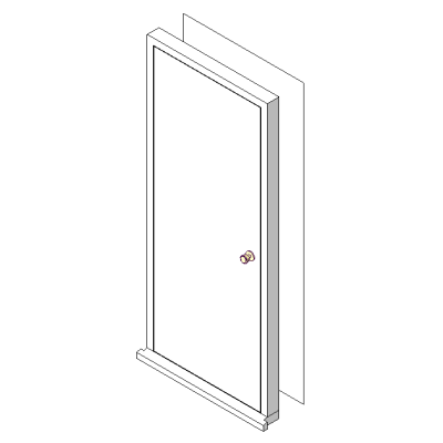 Fire escape door with modern flush panel