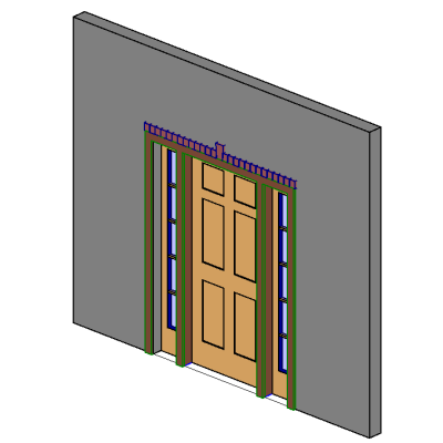 Front door w header and sidelights