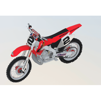 Ducati 998 motorcycle realistic 3D 4 Honda CR 250