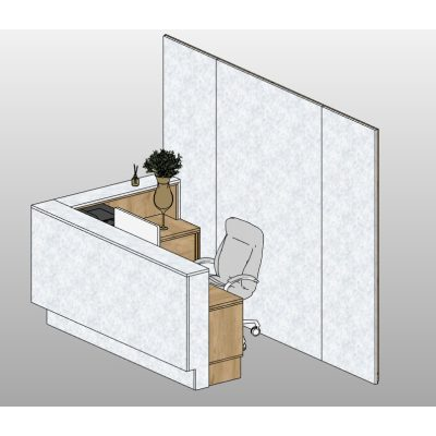 Reception desk with office chair