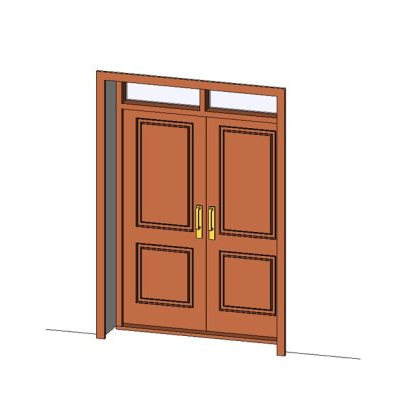 Double paneled door with glazed transom